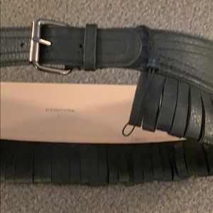 BCBG black leather belt